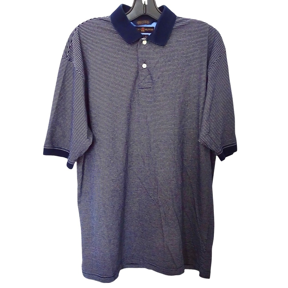 TOMMY HILFIGER NAVY BLUE/WHITE POLO TEE